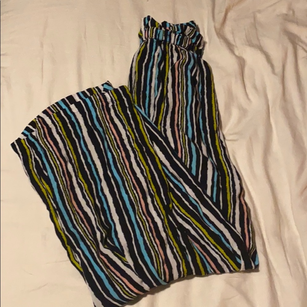 Colorful Stipred Flowy Pants